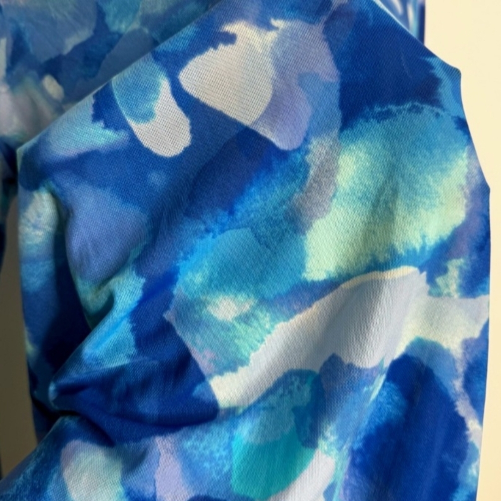 LOGO by Lori Goldstein Blue Patterned Blouse - image 5